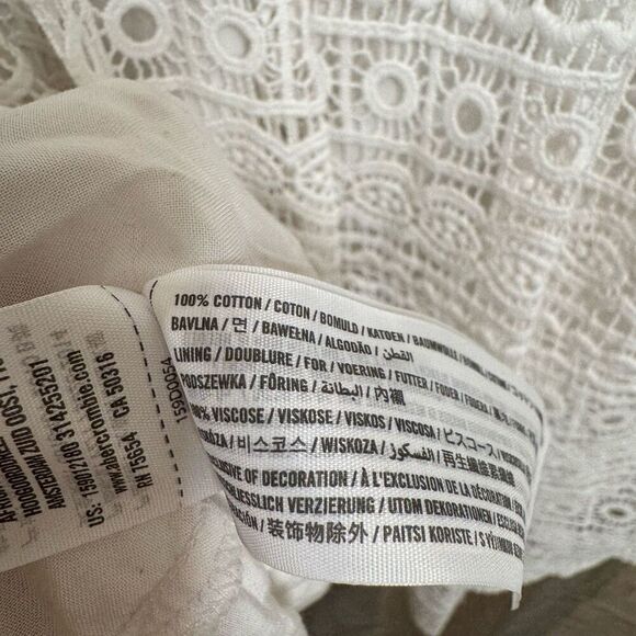 Abercrombie & Fitch White N Neck Crochet Lace Skater Mini Dress XL - Picture 6 of 7